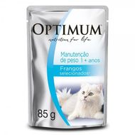 Sache-Optimum-para-Gatos-Adultos-Peso-Medio-Frango-20x85g