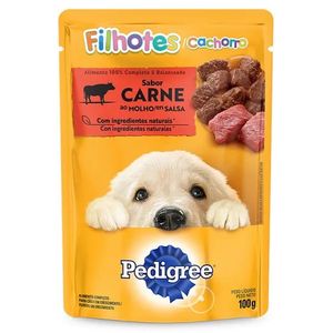 Sache-Pedigree-Junior-Filhote-Carne-Racas-Medias-e-Grandes-18x100g