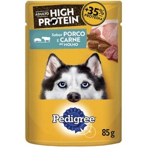 Sache-Pedigree-High-Protein-Caes-Adultos-Sabor-Porco-e-Carne-20X85g