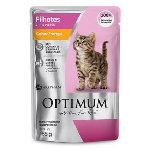 Sache-Optimum-para-Gatos-Filhote-Frango-20x85g